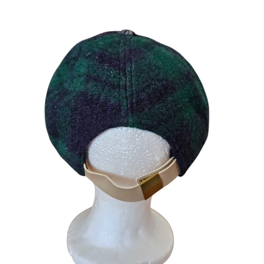Sandiego Hat Company Flannel Plaid Cap Green Red White Womens Adjustable Size